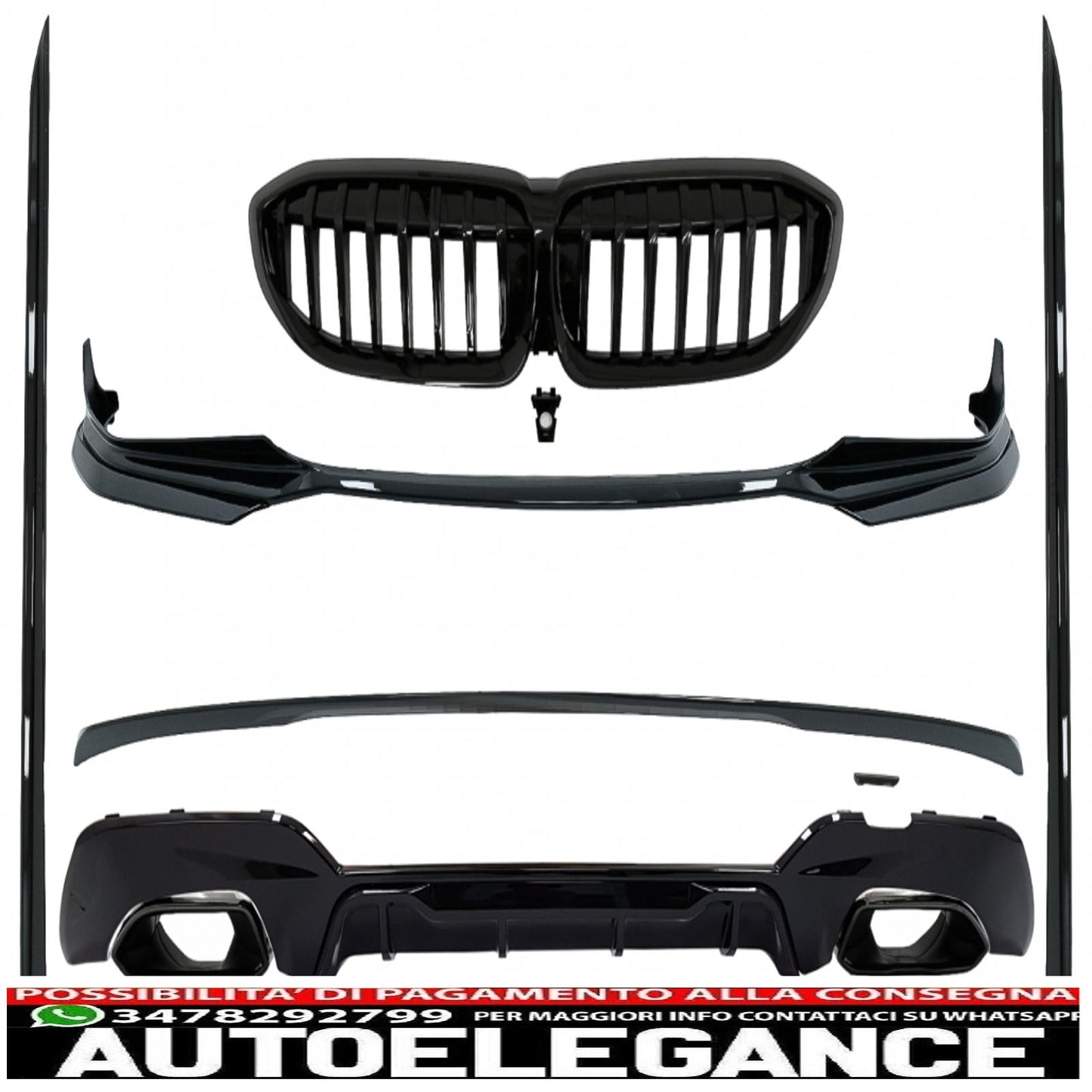 Complete body kit, extensions suitable for BMW 3 Series G20 Sedan G21 Touring (2018-up) M340i Competition Design Black Tips