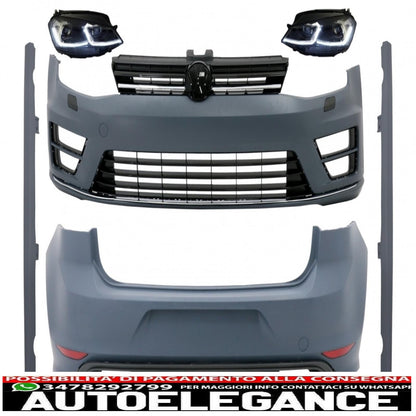 complete body kit with led headlights look g7.5 dynamic sequential cornering lights bi-xenon look suitable for vw golf 7 vii (11/2012-07/2017) r design