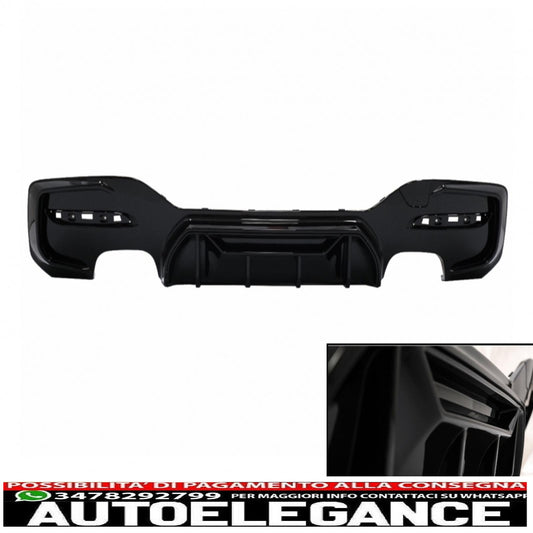 paraurti posteriore spoiler mantovana diffusore doppia doppia uscita adatto per bmw serie 1 f20 f21 lci (2015-2019) pianoforte nero design da competizione