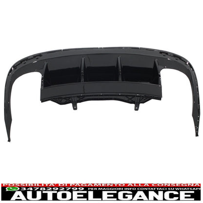 Rear bumper valance diffuser suitable for vw passat cc (2012-2017) r line design twin dual exhaust