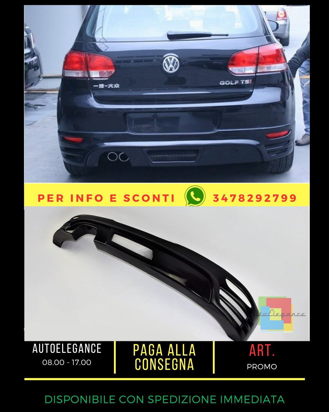 🔥 DIFFUSORE ADATTO PER VW Golf 6 2008-2015🔥