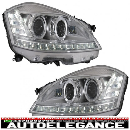 led headlights suitable for mercedes s class w221 (2005-2009) restyling look with sequential dynamic cornering lights