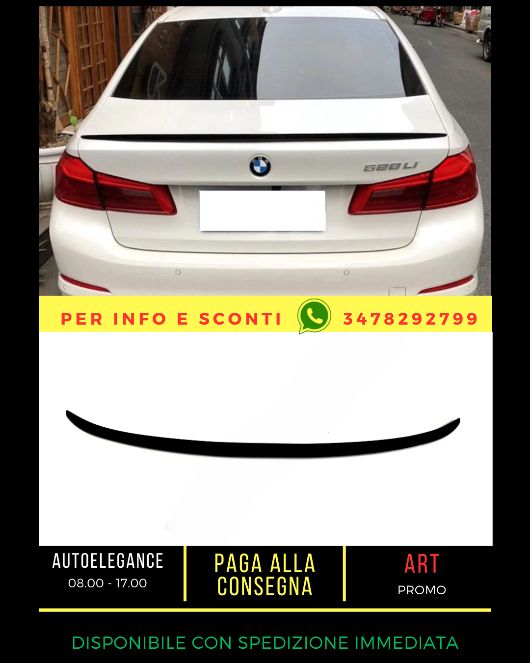 ✨GLOSSY BLACK SPOILER SUITABLE FOR BMW 5 G30 G38 2017+ Sedan✨