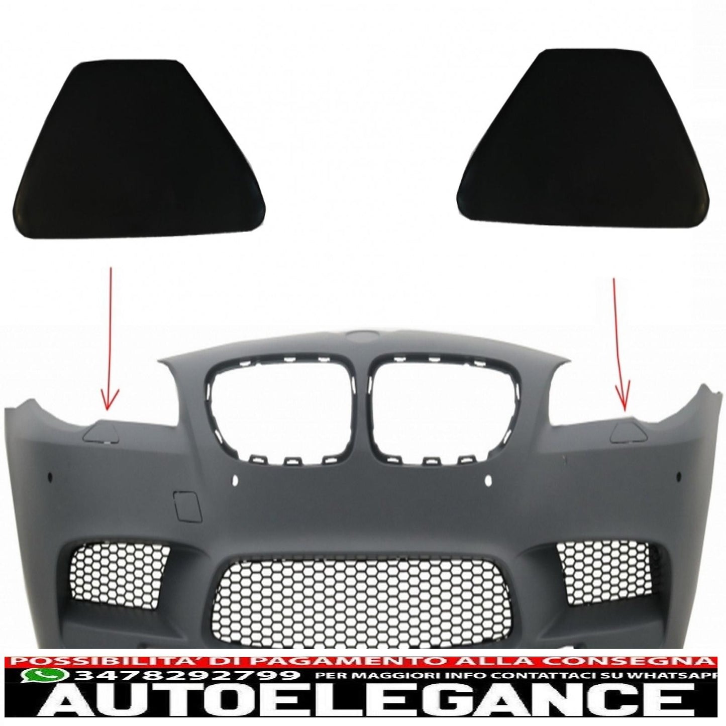 SRA copertura lavafari paraurti anteriore adatta per BMW Serie 5 F10 F11 (2011-2017) Design M5