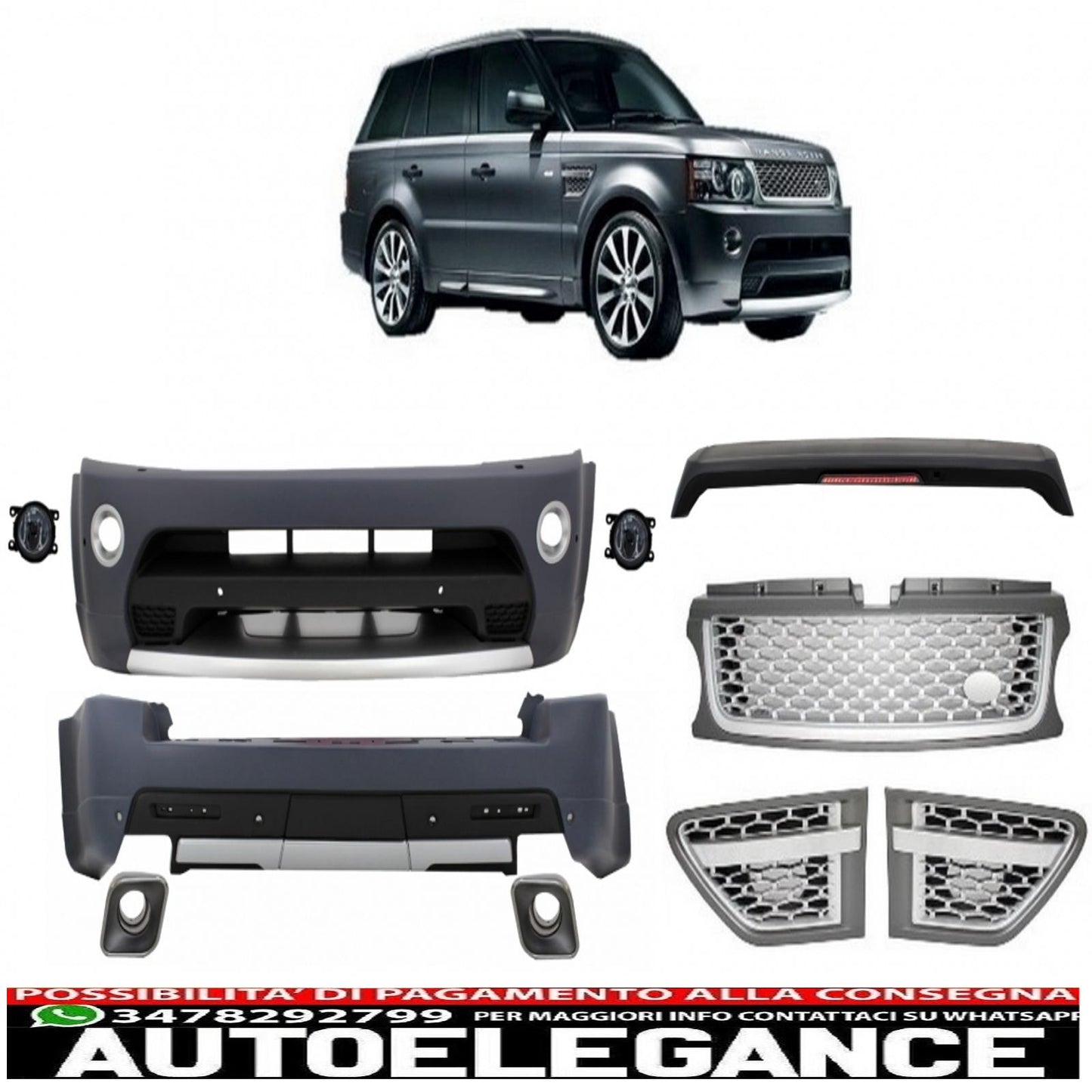 body kit suitable for land rover sport l320 restyling (2009-2013) design autobiography edition silver grille