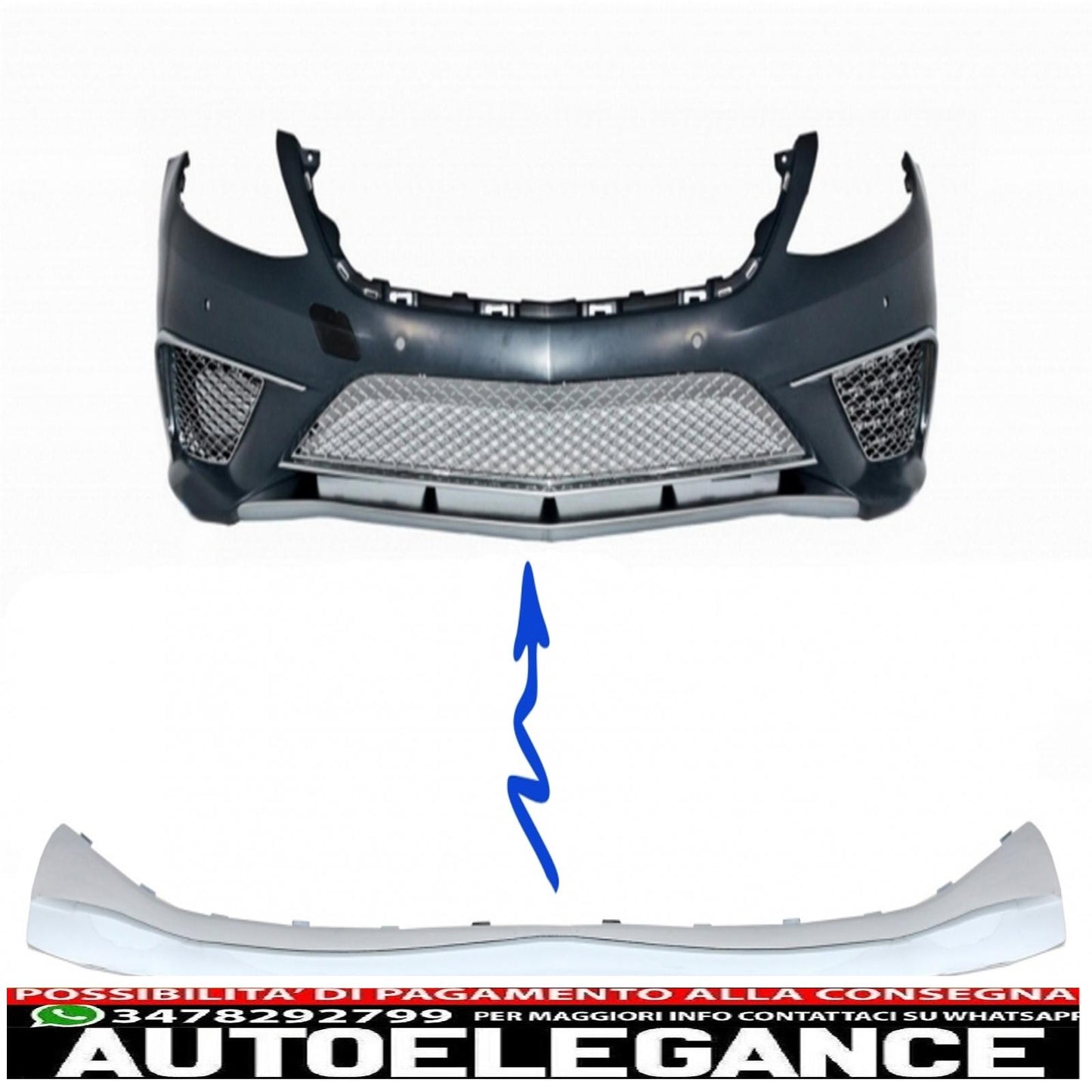 Chrome Front Bumper Spoiler Upper Plate Suitable For Mercedes Benz S Class W222 (2013-up) S65 Design