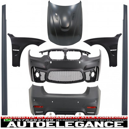 body kit suitable for bmw f30 (2011-2019) evo ii m3 cs design with front fenders and bonnet and carbon muffler tips 