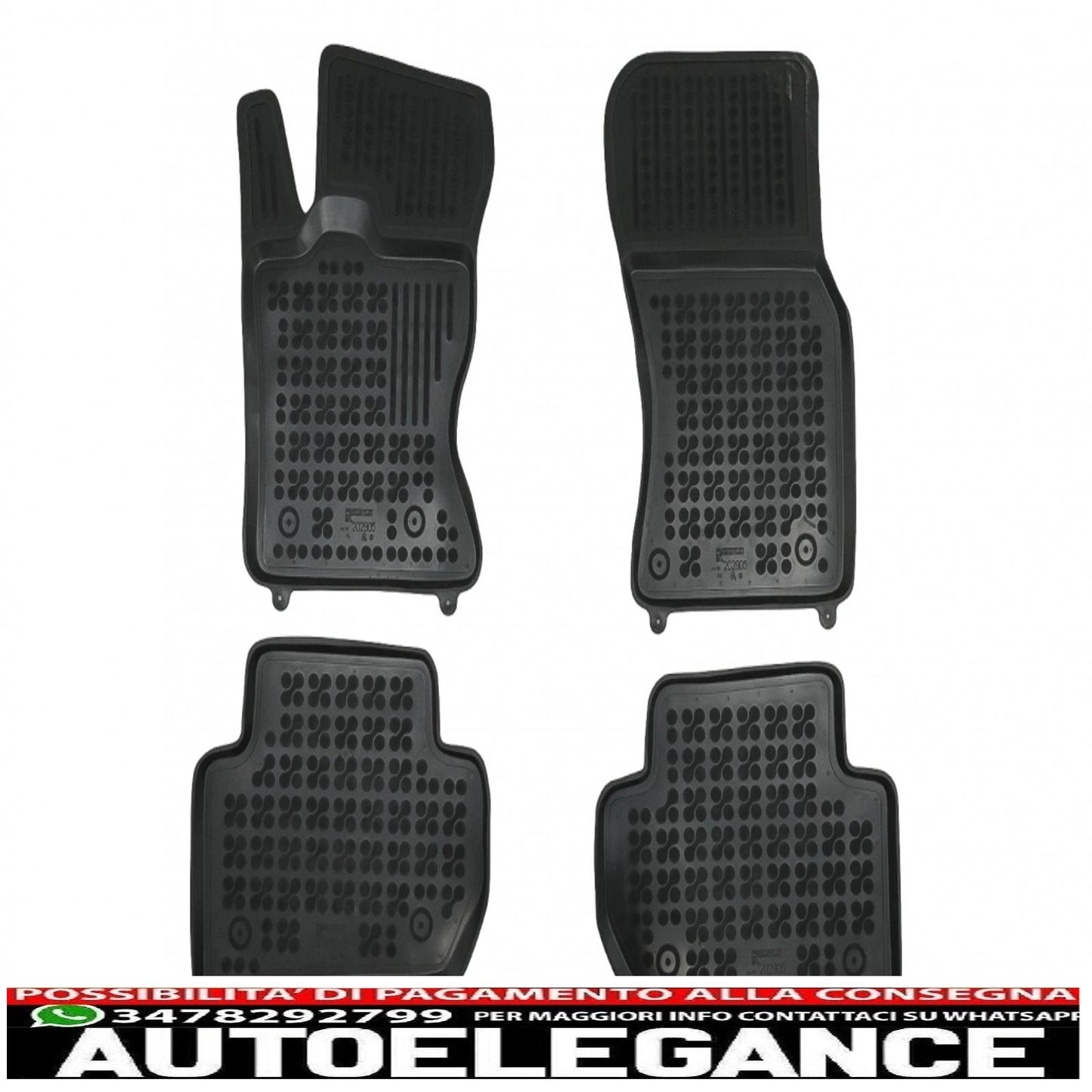 Black rubber mats suitable for Jaguar F-Pace (2016-up) Land Rover Range Rover Velar L560 (2017-up)