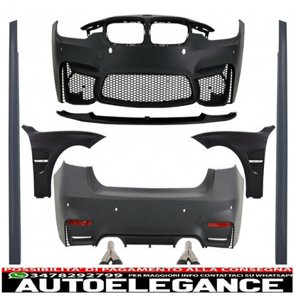 body kit with front fenders suitable for bmw f30 (2011-2019) evo ii m3 cs style without fog lights 