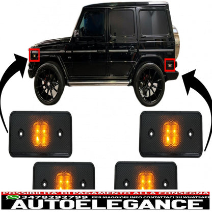 Front and Rear LED Side Marker Lights Suitable for Mercedes Benz G-Class W463 (2002-2014) Smoke Lens