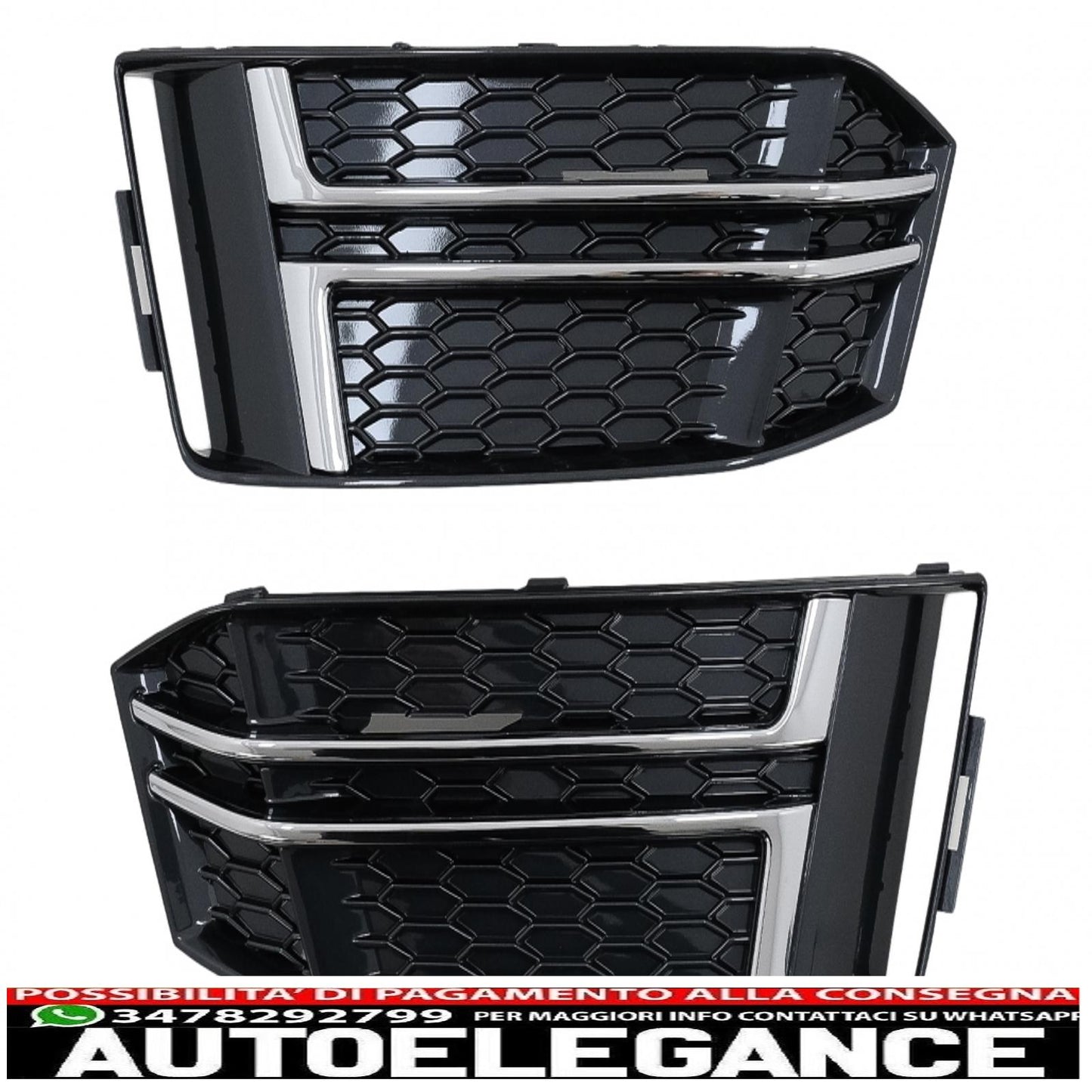 coperture inferiori della griglia del paraurti griglie laterali adatte per audi a4 b9 berlina avant (2016-2018) s-line silver edition AUTOELEGANCERICAMBI