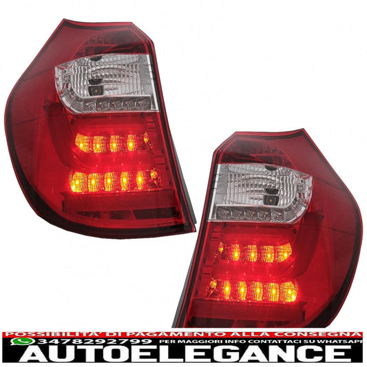 led bar rear lights suitable for bmw 1 series e81 e87 (2004-08.2007) transparent red