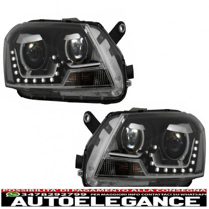 LED DRL headlights suitable for VW Passat 3C B7 (11/2010-10/2014) black