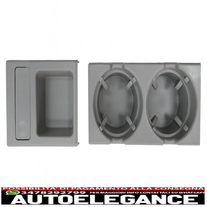 cup holder and coin holder suitable for bmw 3 series e46 (1998-2005) grey
