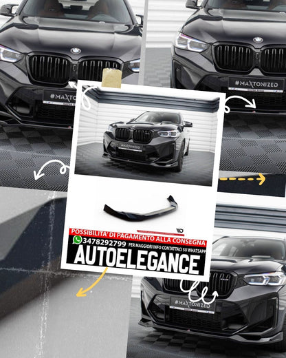 SPLITTER ANTERIORE adatto compatibile per  V.2 BMW X3 M F97 FACELIFT  (2021 - )