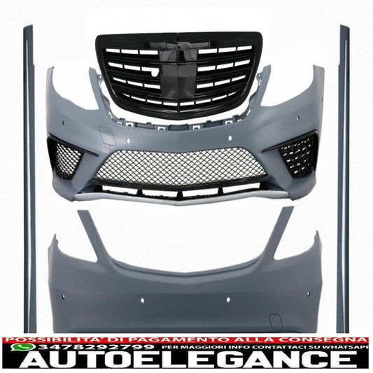 Body kit with black front grille suitable for mercedes s class w222 (2013-06.2017) design s63 