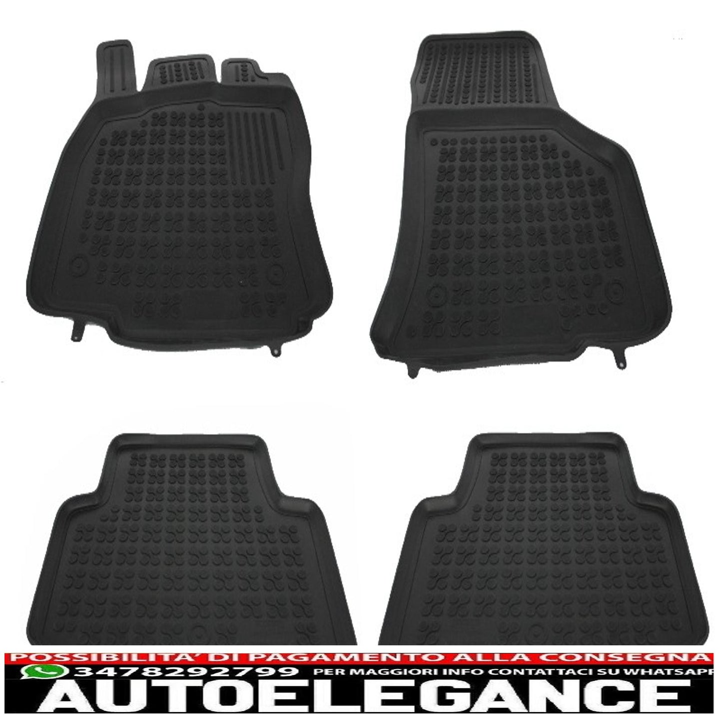 Black rubber mat suitable for VW Passat B8 (2014-up)