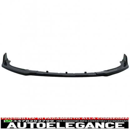 Front bumper additional spoiler suitable for audi a6 c7 4g facelift (2015-2018) piano black