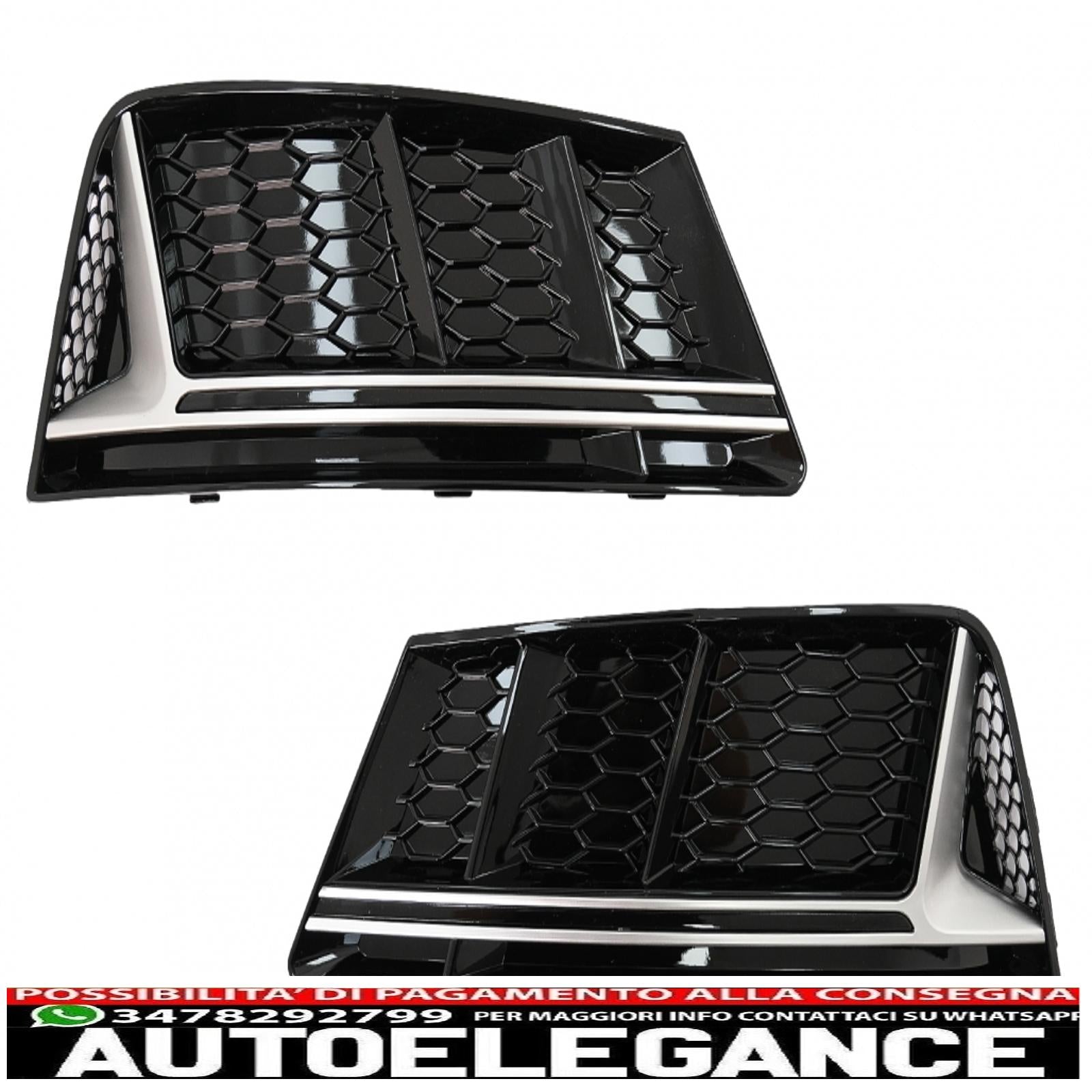 coperture inferiori della griglia del paraurti griglie laterali adatte per audi a4 b9 berlina avant (2016-2018) rs4 design silver edition AUTOELEGANCERICAMBI