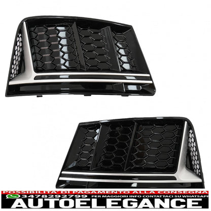 coperture inferiori della griglia del paraurti griglie laterali adatte per audi a4 b9 berlina avant (2016-2018) rs4 design silver edition AUTOELEGANCERICAMBI