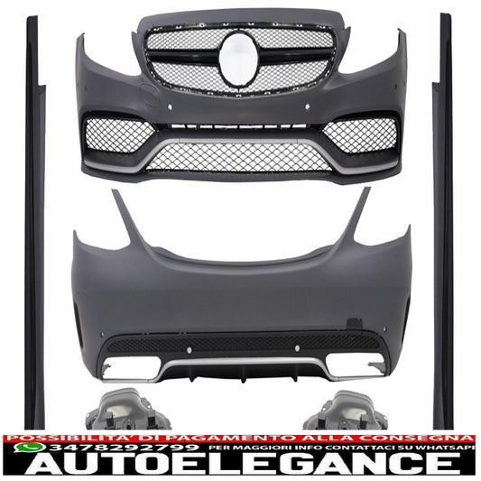 kit carrozzeria completo adatto per mercedes classe c w205 berlina (2014-2018) design c63
