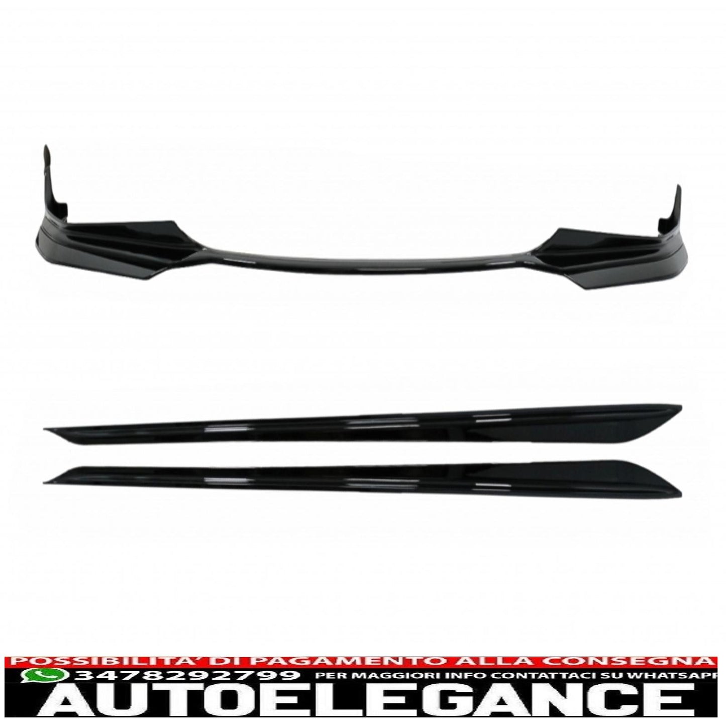 Labbro spoiler paraurti anteriore adatto per BMW serie 3 G20 berlina G21 Touring (2018-up) con estensione minigonne laterali M Sport Piano Black