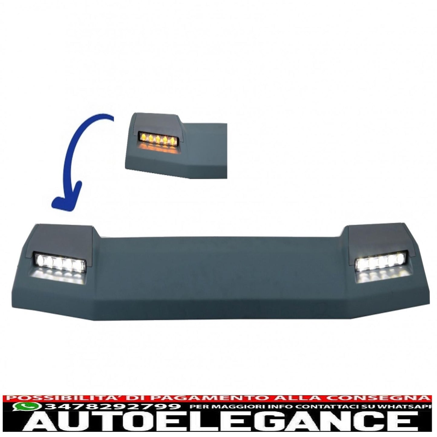front roof spoiler suitable for mercedes g-class w463 (1989-2017) with dynamic led turn signals design 6x6