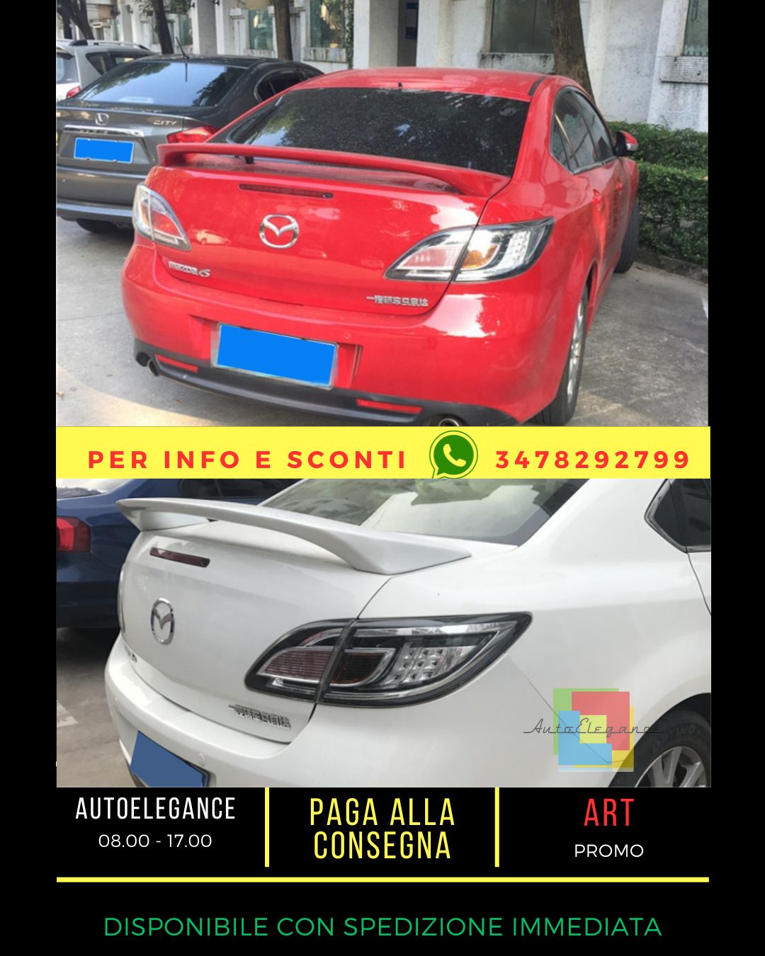 ✨SPOILER ADATTO PER MAZDA 6 MK2 2007-2012 sedan✨