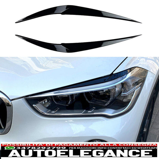 parafanghi brutto sguardo nero lucido per bmw x1 f48 2015-2019 (pre-lci)-mostra il titolo originaletesto originalescheinwerferblenden böser blick schwarz glanz für bmw x1 f48 2015-2019 (vor-lci)