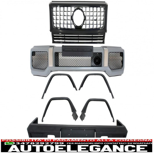 Complete conversion body kit suitable for mercedes g-class w463 (1989-2017) g63 g65 with gt-r design panamericana front grille 