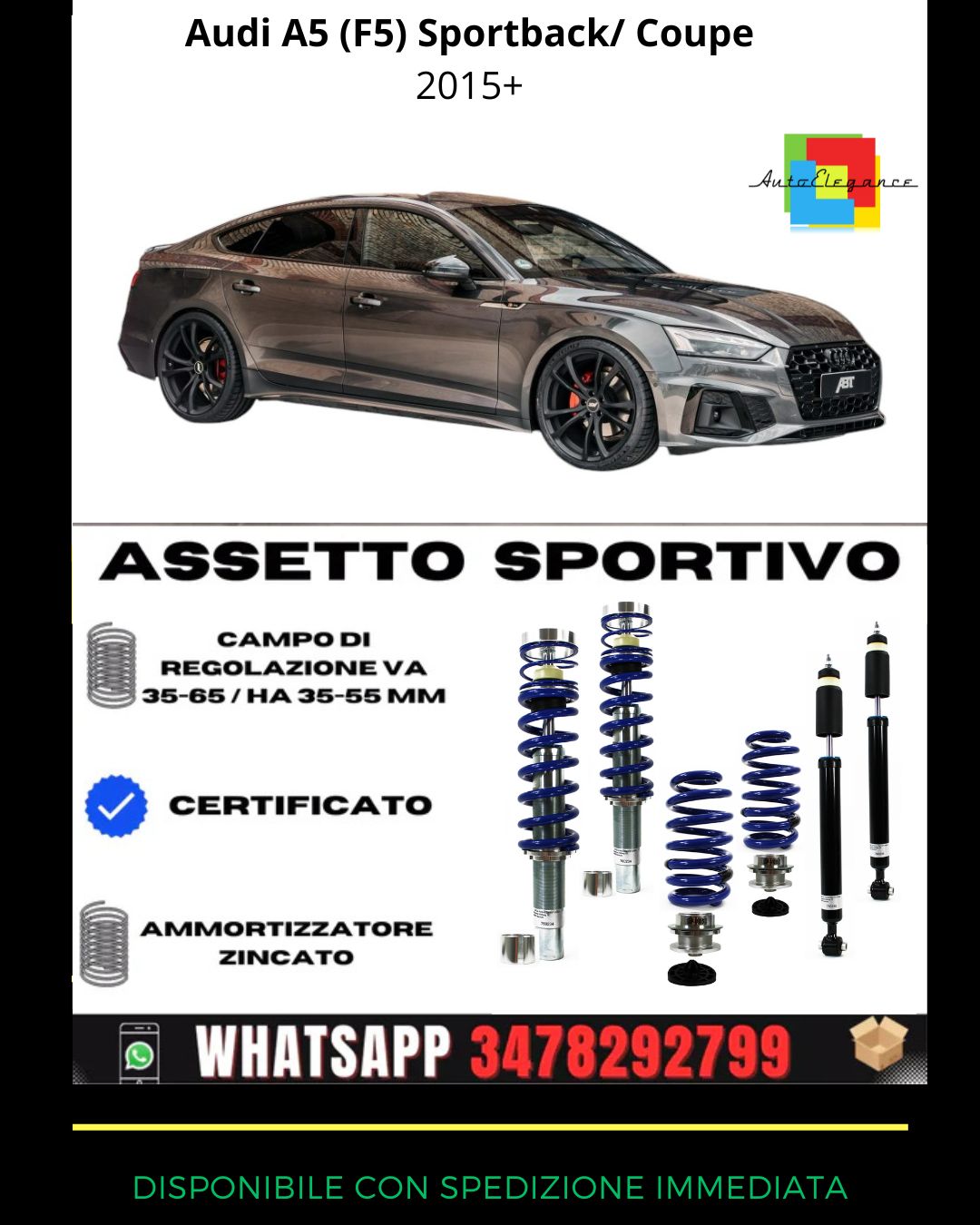 🔥Assetto sportivo ADATTO PER  Audi A5 (F5) Sportback/ Coupe 2015+🔥