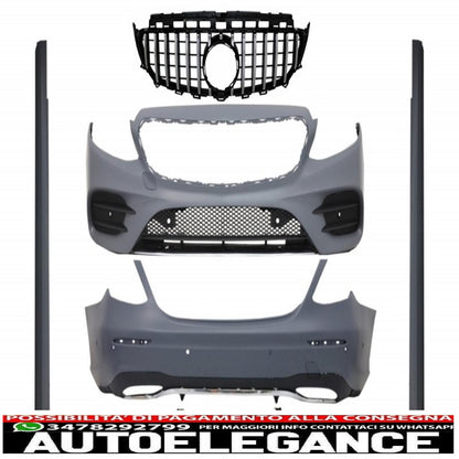 complete body kit with central grille and muffler tips suitable for mercedes e-class w213 (2016-2019) gtr e43 e53 design sport line 