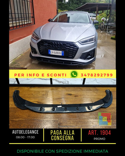 ⭐1904 SPLITTER ADATTO PER AUDI A5 F5 2019+ SLINE S5 LIFT NERO LUCIDO⭐