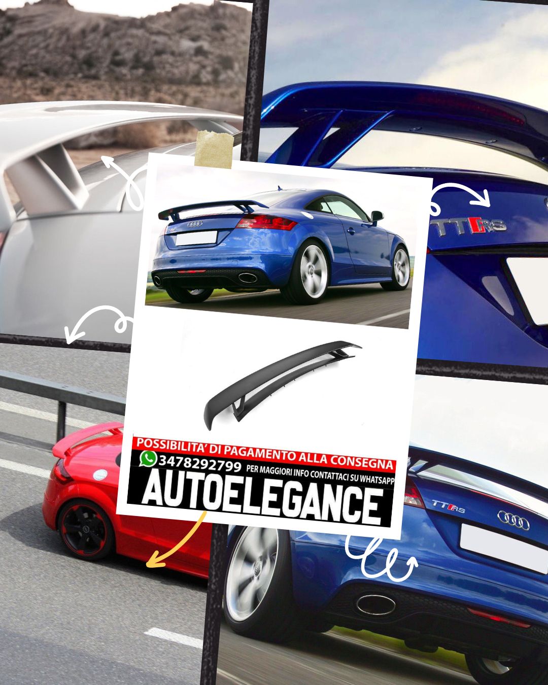 SPOILER RS STYLE ADATTO PER AUDI TT 8J ( 2006-2014 )