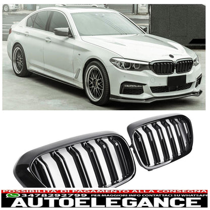 adatto per bmw serie 5 g30 g31 griglia radiatore doppia barra lucida nero-mostra il titolo originaletesto originalepasst für bmw 5er g30 g31 kühlergrill doppelsteg glanz schwarz AUTOELEGANCERICAMBI