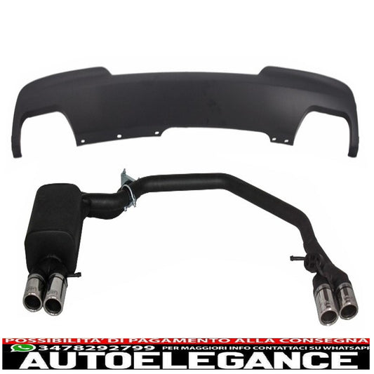 diffusore d'aria con sistema di scarico adatto per bmw serie 5 f10 (2011-2014) 102-433/70rs doppi tubi di scarico doppi m-technik design