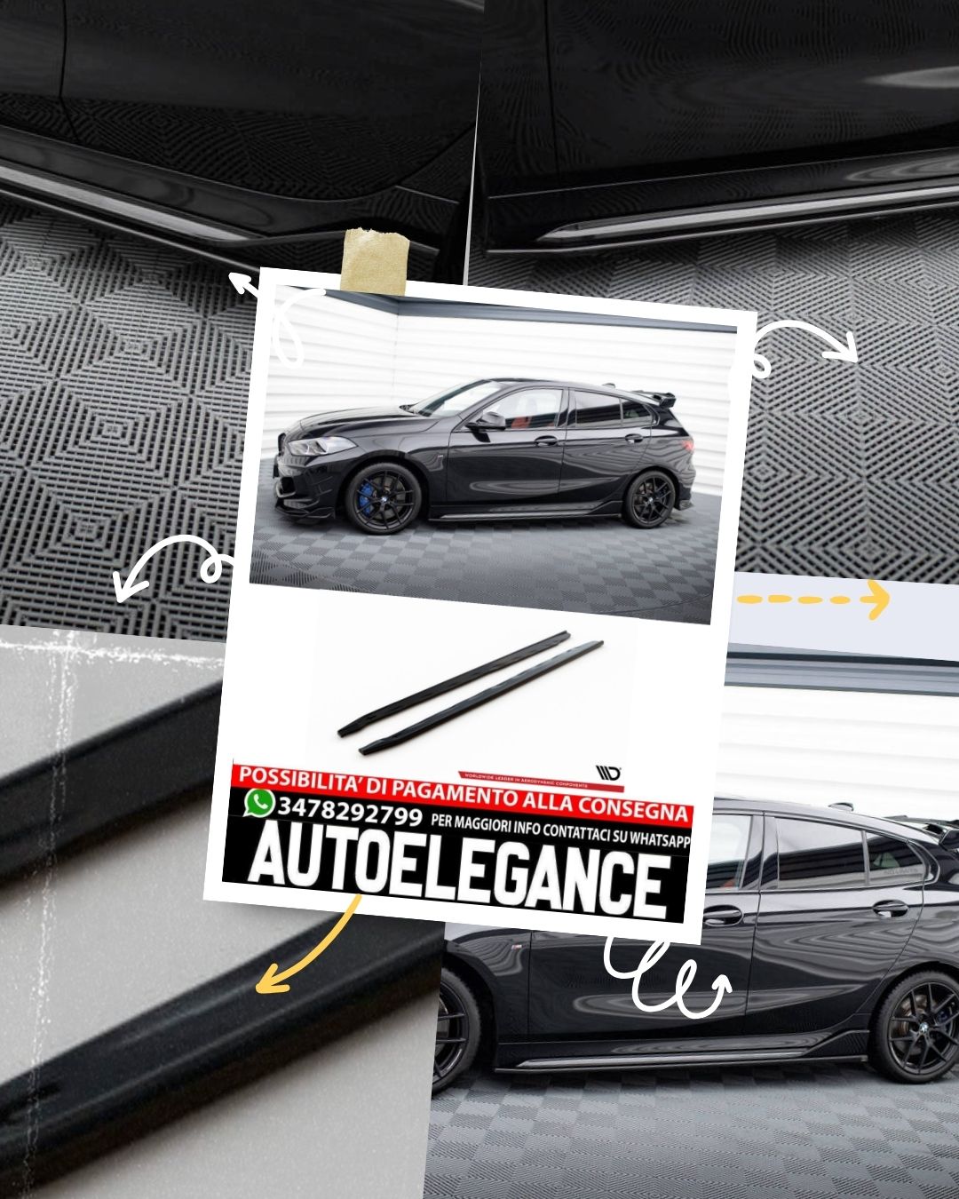 MINIGONNE LATERALI ADATTE PER BMW M135I M-PERFORMANCE F40   2019-