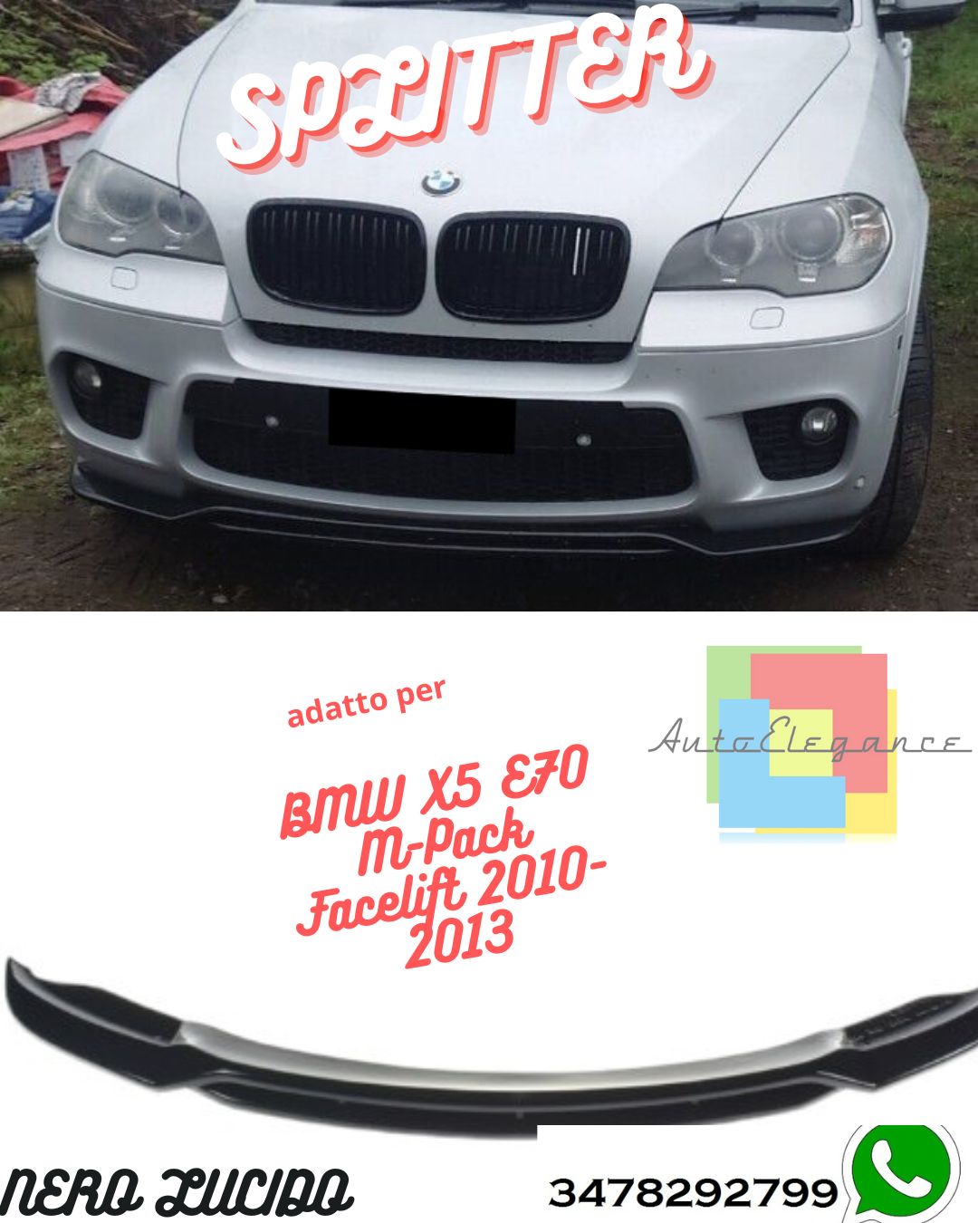 Front Splitter BMW X5 E70 M-Pack Facelift 2010-2013 With TÜV ABE 