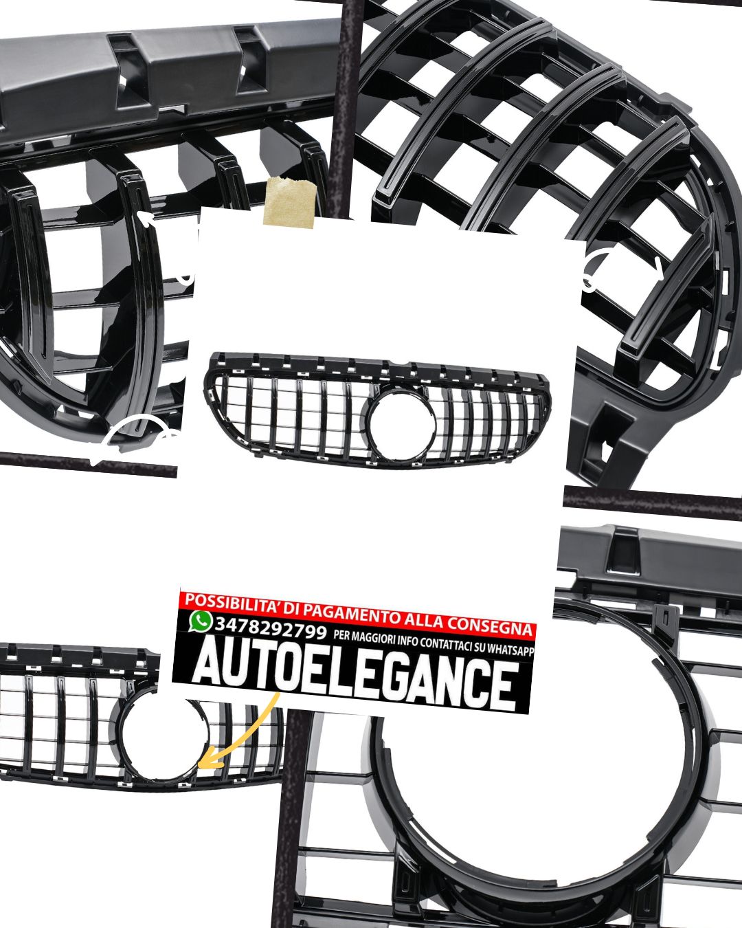 GRIGLIA GT Panamericana  adatto per Mercedes Classe B W246 W242 dal 14 nero