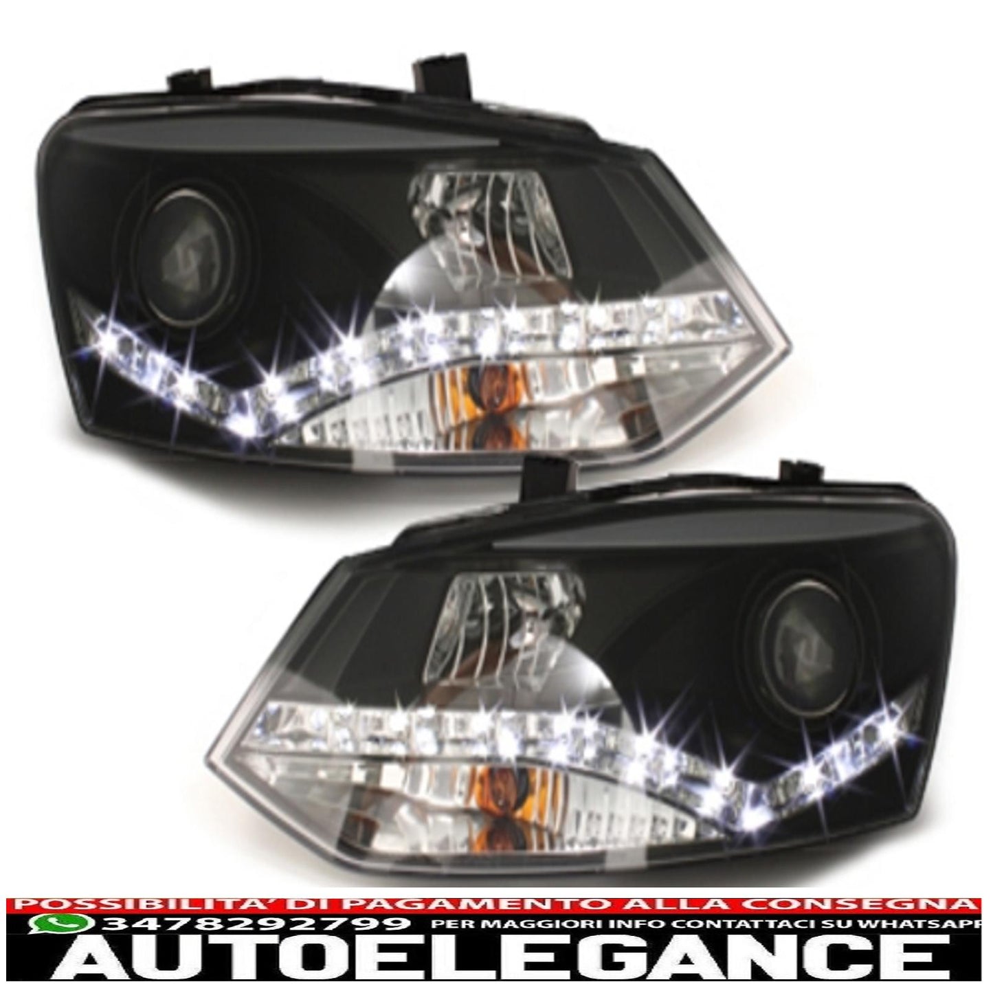 dayline headlights suitable for vw polo 6r 09+_drl optic_black