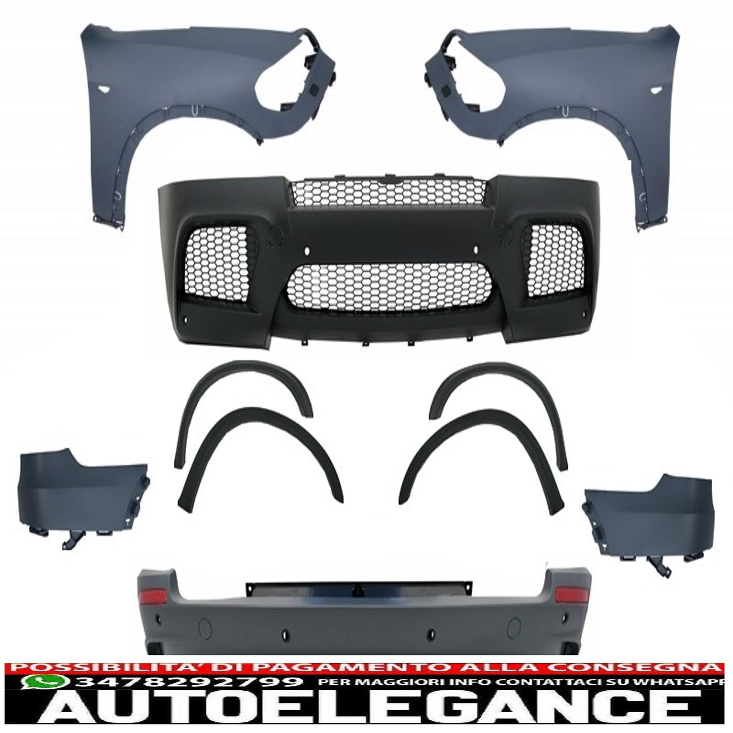 complete body kit with front fenders suitable for bmw x5 e70 (2007-2013) x5m m design 