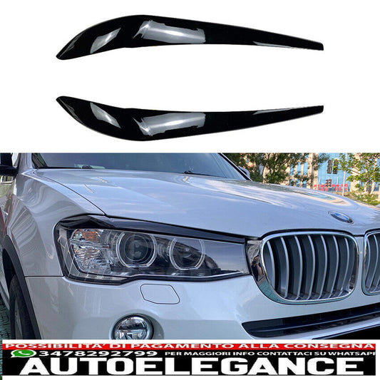 parafanghi brutto aspetto nero lucido per bmw x3 f25 lci & x4 f26 201...-mostra il titolo originaletesto originalescheinwerferblenden böser blick schwarz glanz für bmw x3 f25 lci & x4 f26 201...