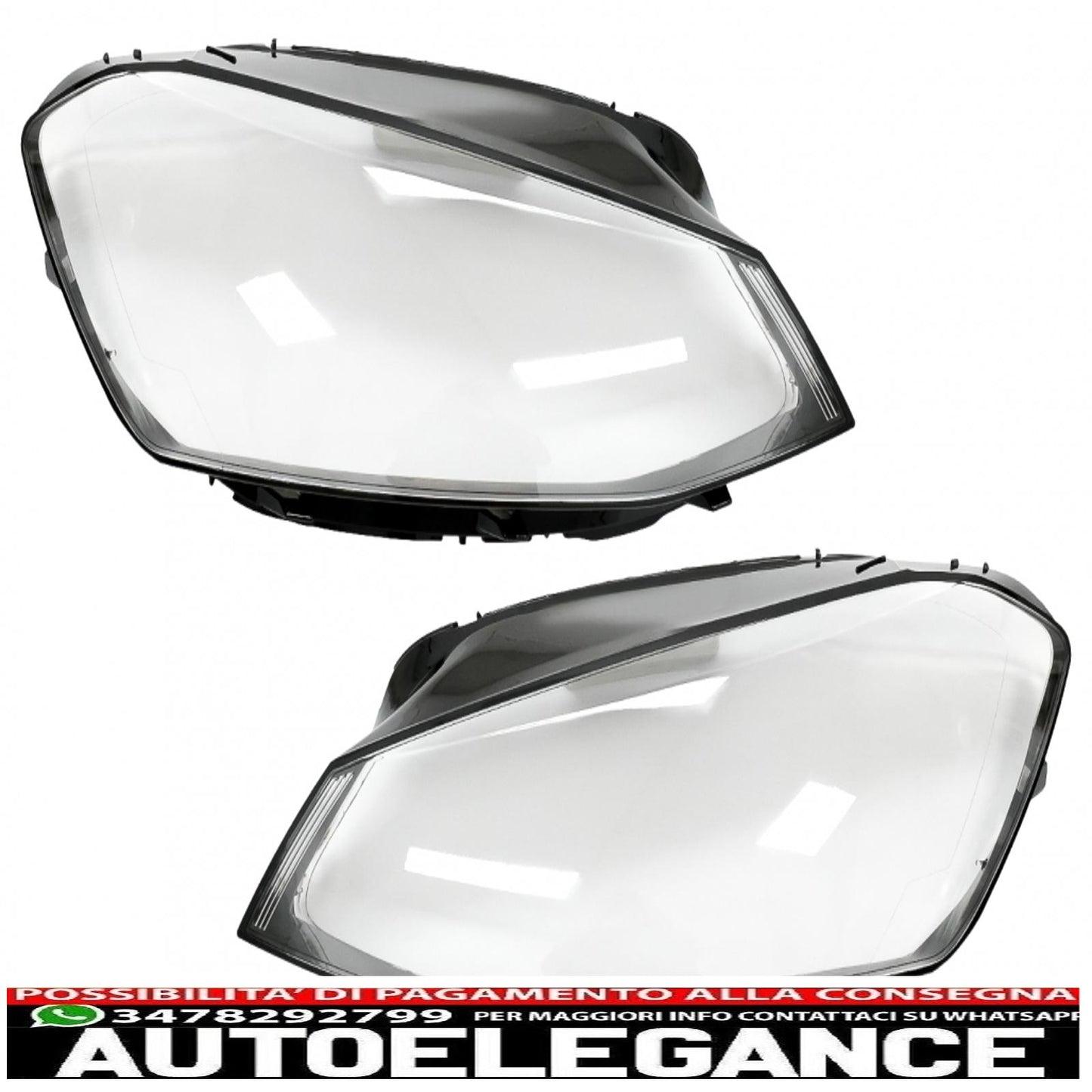 Occhiali per lenti fari adatti per vw golf 7 vii (2013-2017) trasparenti