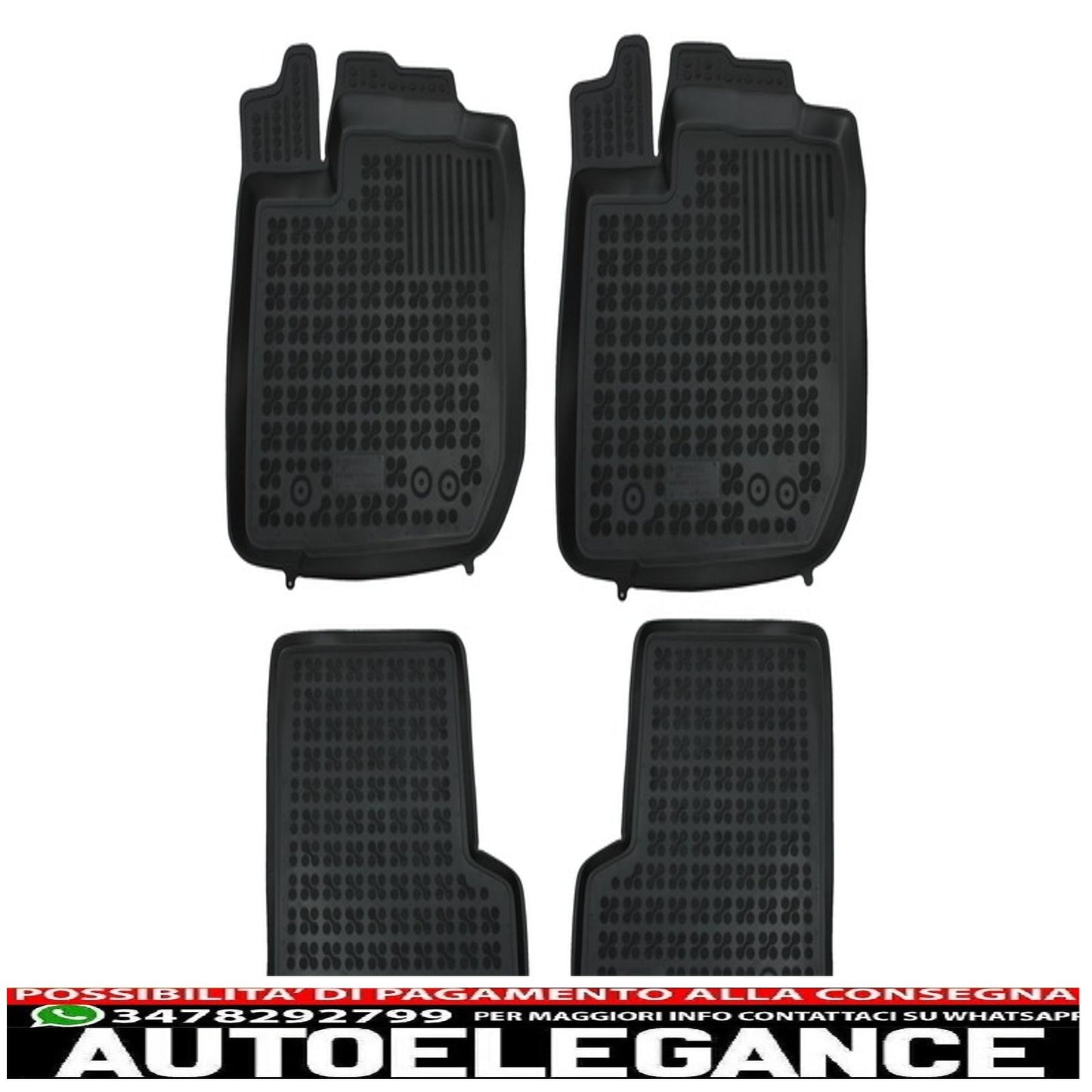 Black rubber mat suitable for dacia sandero ii (2013-2018)