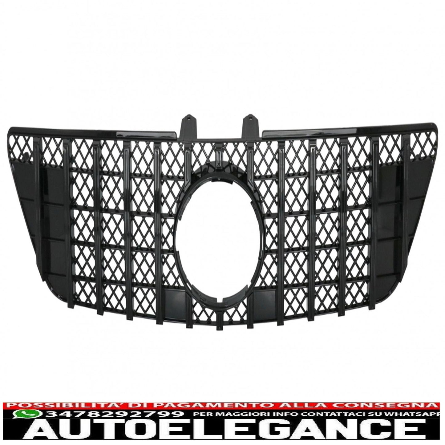 griglia anteriore centrale adatta per mercedes ml w164 facelift (07.2008-2011) gt-r design panamericana nera