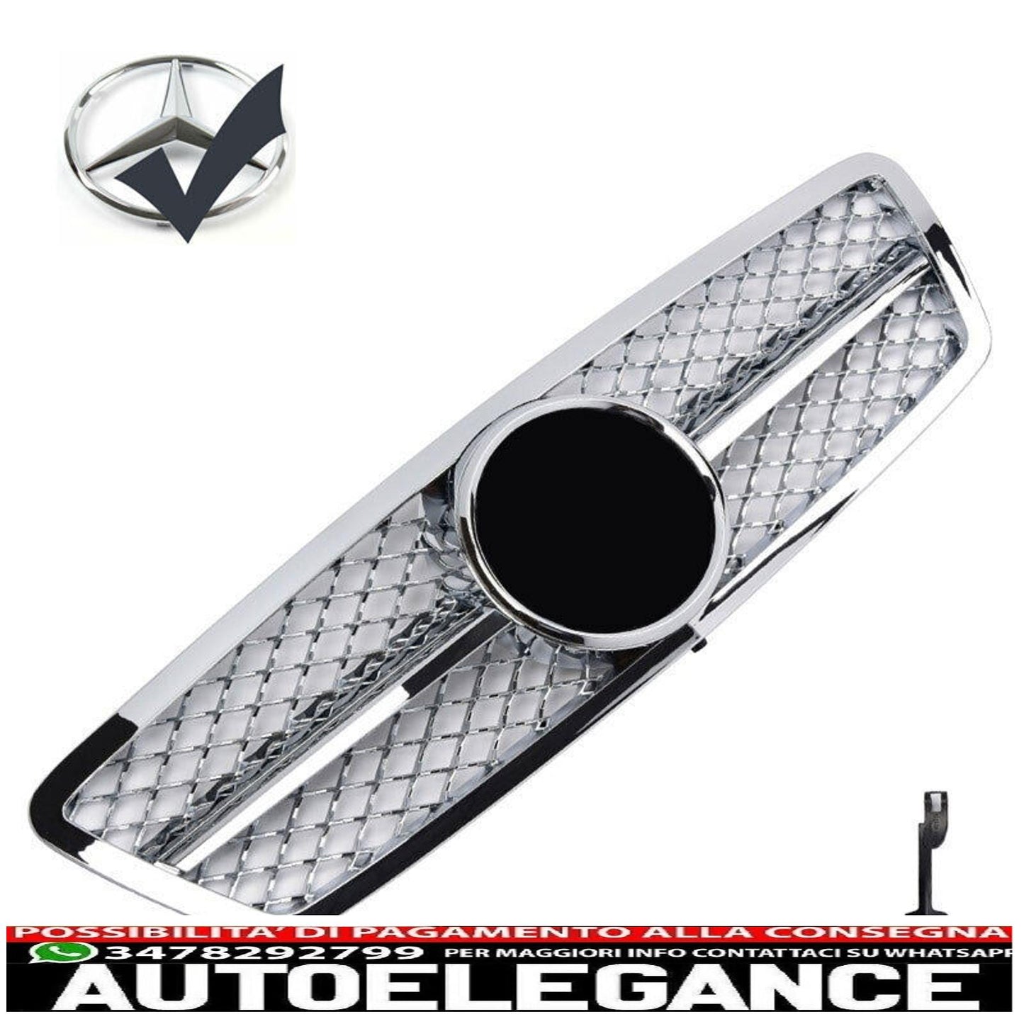 sport grill radiator grill suitable for mercedes w203 s203 chrome - show original titleoriginal textgrill sport kühlergrill passt für mercedes w203 s203 chrom