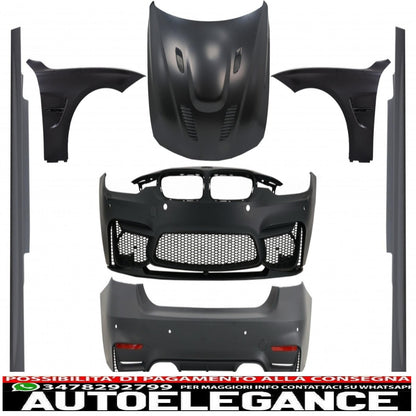 complete body kit suitable for bmw f30 (2011-2019) evo ii m3 cs design with front fenders and bonnet and carbon muffler tips