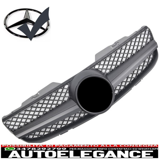 Griglia del radiatore sportiva per Mercedes R230 SL 2006-2008 nero opaco