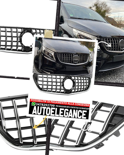Griglia GT Panamericana adatta per Mercedes Classe V W447 dal 2019 argento nero