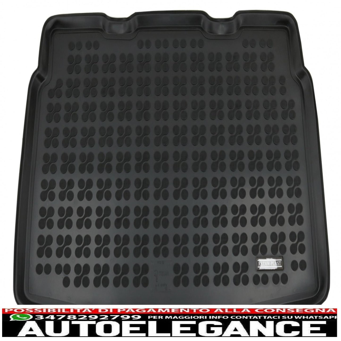 Black rubber boot mat suitable for vw tiguan ii 4x2 (2015-up)